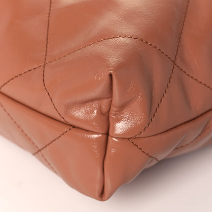 Chanel Shiny Calfskin Quilted Small Chanel 22 Camel 11 of 14