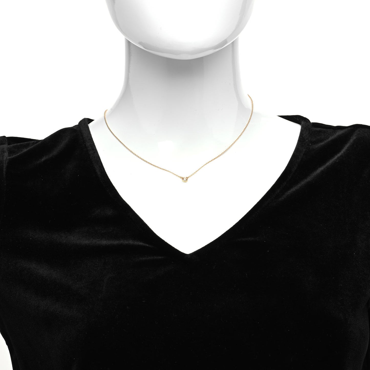 18K Rose Gold Diamond .07ct Elsa Peretti Diamonds by the Yard Pendant Necklace