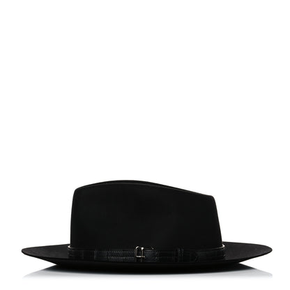 Hermes Felt Alligator Mens Barnabe Hat 57 Black 1 of 10
