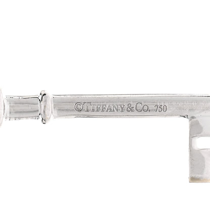 Tiffany 18K White Gold Diamond Quatrefoil Key Pendant 3 of 3