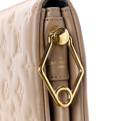 Louis Vuitton Lambskin Embossed Monogram Coussin MM Taupe 9 of 14