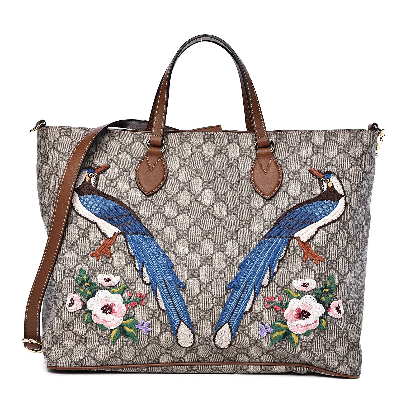 Gucci Soft GG Supreme Monogram Garden Collection Crossbody Tote Beige Tuscany 1 of 11