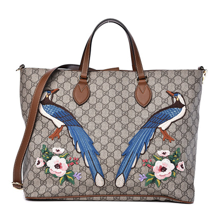 Gucci Soft GG Supreme Monogram Garden Collection Crossbody Tote Beige Tuscany 1 of 11