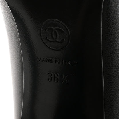 Chanel Lambskin Grosgrain Cap Toe CC Pumps 36.5 Black 7 of 9
