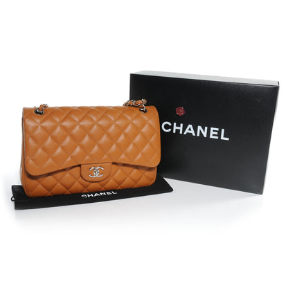Chanel Caviar Quilted Jumbo Double Flap Light Brown 5 of 8