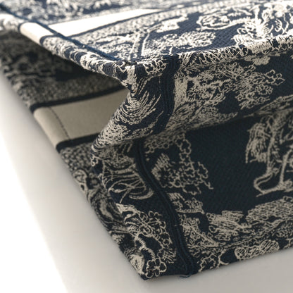 Christian Dior Canvas Embroidered Medium Toile De Jouy Reverse Book Tote Blue 8 of 10