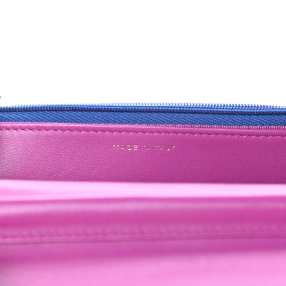 Chanel Lambskin Quilted Wallet On Chain WOC Dark Blue Pink 7 of 13