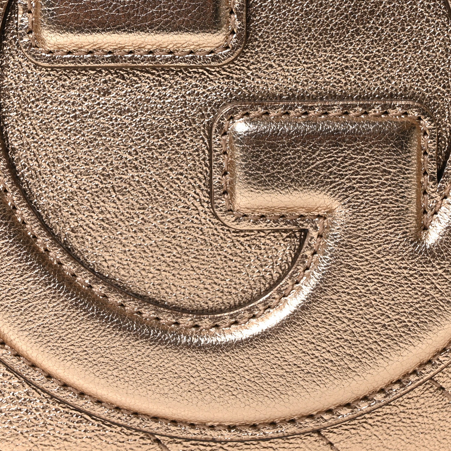 Gucci Metallic Sakai Be Green Calfskin Diagonal Stitched Small Blondie Shoulder Bag Golden Beige 8 of 10