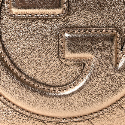 Gucci Metallic Sakai Be Green Calfskin Diagonal Stitched Small Blondie Shoulder Bag Golden Beige 8 of 10