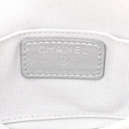 Chanel Metallic Lambskin Mini Camellia Bouquet Clutch With Chain Silver 6 of 9