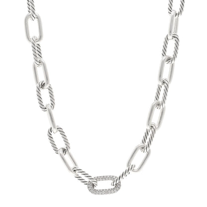 David Yurman Sterling Silver Diamond 11mm Madison Chain Necklace 1 of 5