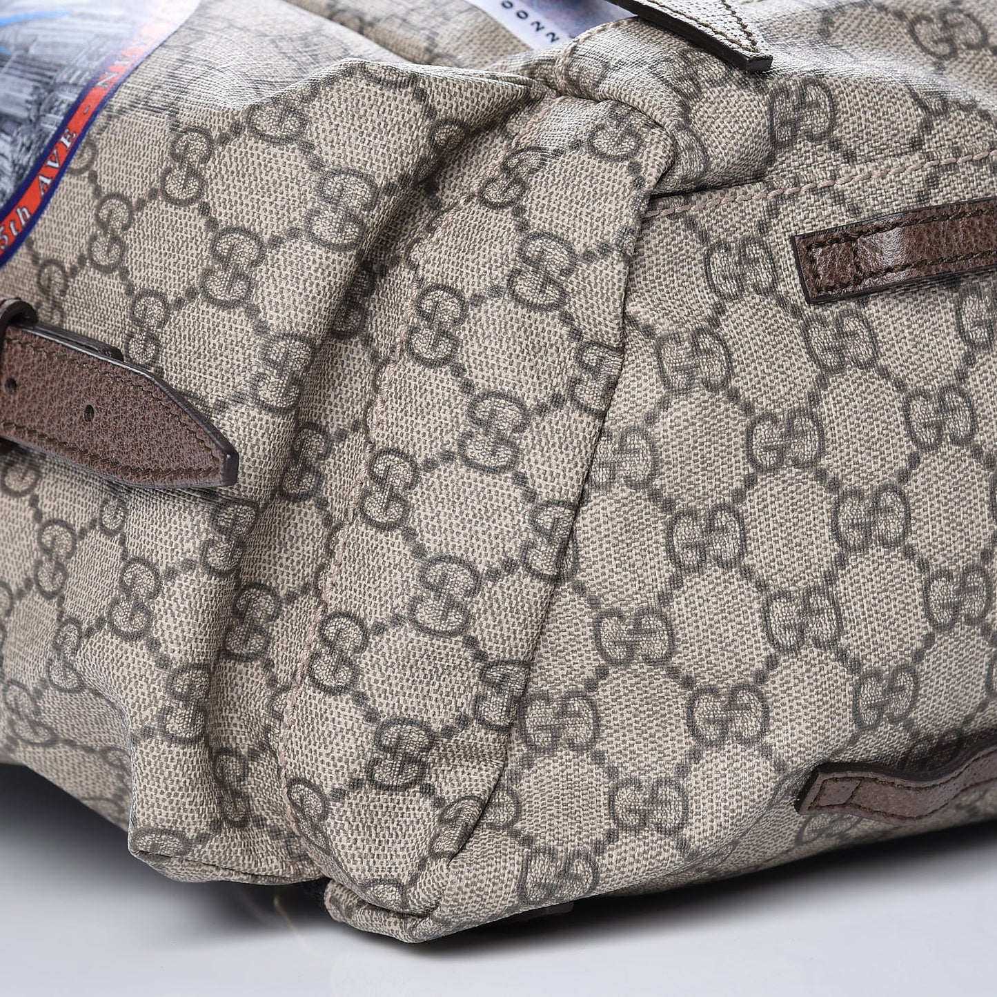 GG Supreme Monogram Embroidered Flap Backpack