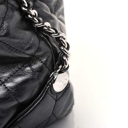 Chanel Metallic Crackled Calfskin Quilted Large Big Bang Hobo Black 17 of 22