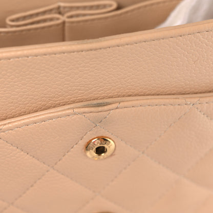 Chanel Caviar Quilted Jumbo Double Flap Beige 16 of 19