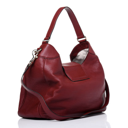 Gucci Calfskin Web Medium Dressage Hobo Red 4 of 12