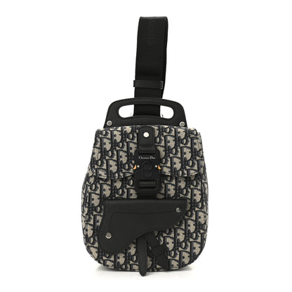 Christian Dior Grained Calfskin Oblique Gallop Sling Bag Black 1 of 11