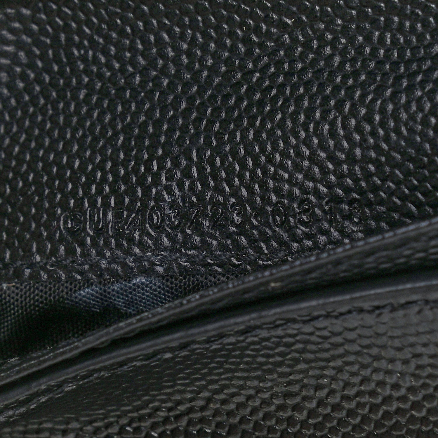 Saint Laurent Grain De Poudre Matelasse Chevron Monogram Compact Zip Around Wallet Black 6 of 6