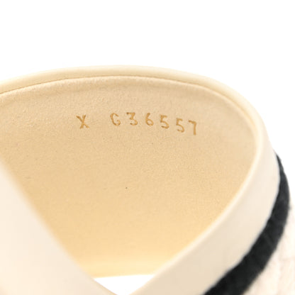 Chanel Lambskin Embroidered Logo Mules 38.5 Ivory Black 8 of 9