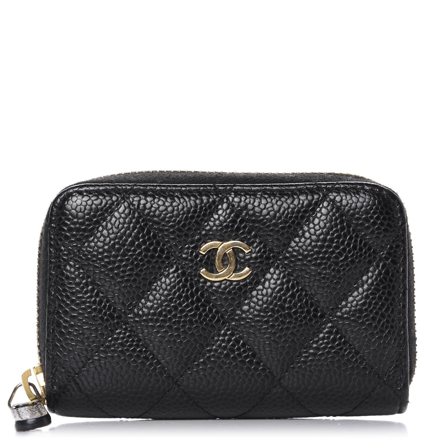 Chanel Caviar Quilted Zip Coin Purse Black 1 of 7