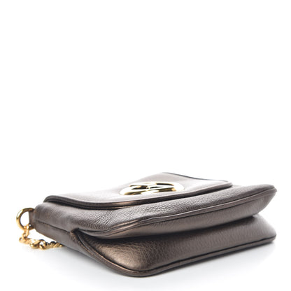 Gucci Metallic Pebbled Calfskin Small 1973 Chain Shoulder Bag Winter Leaf 4 of 14