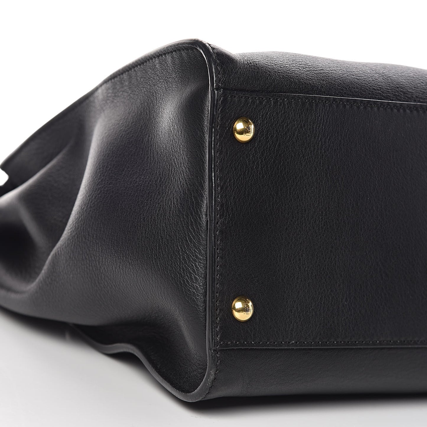 Vitello Seta Shiny Nappa Large Peekaboo Iconic Satchel Black