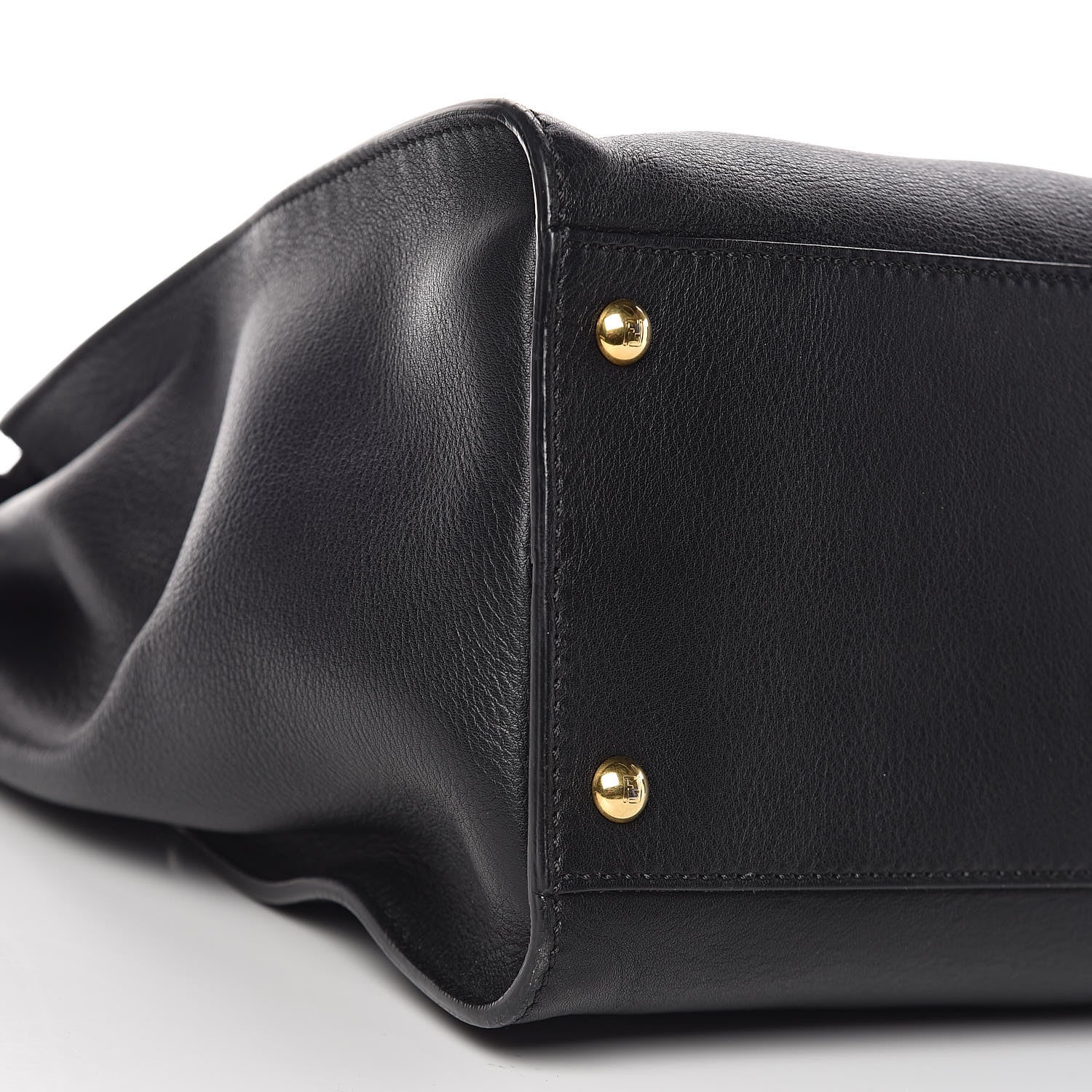 Fendi Vitello Seta Shiny Nappa Large Peekaboo Iconic Satchel Black 11 of 12