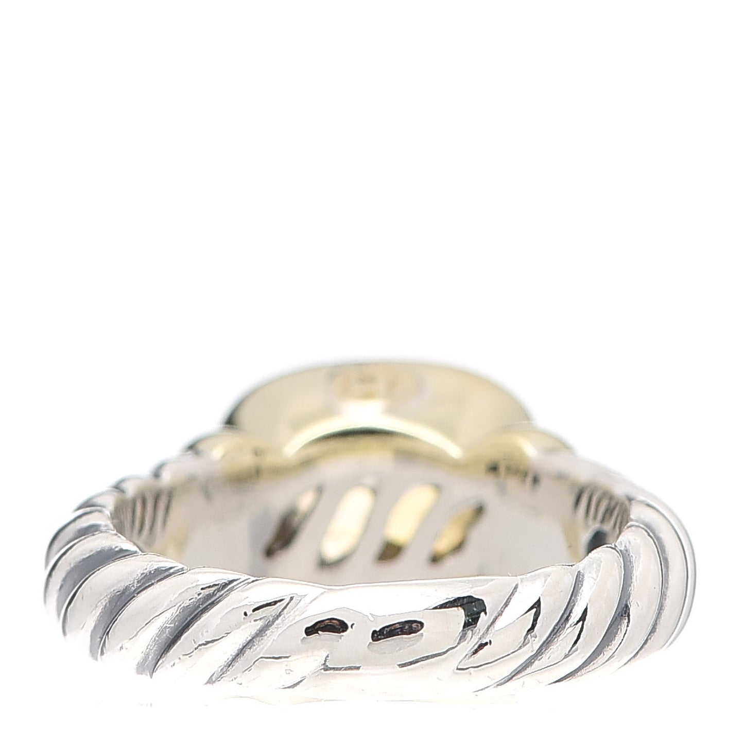 Sterling Silver 14K Yellow Gold Citrine 10mm Noblesse Ring 53 6.25