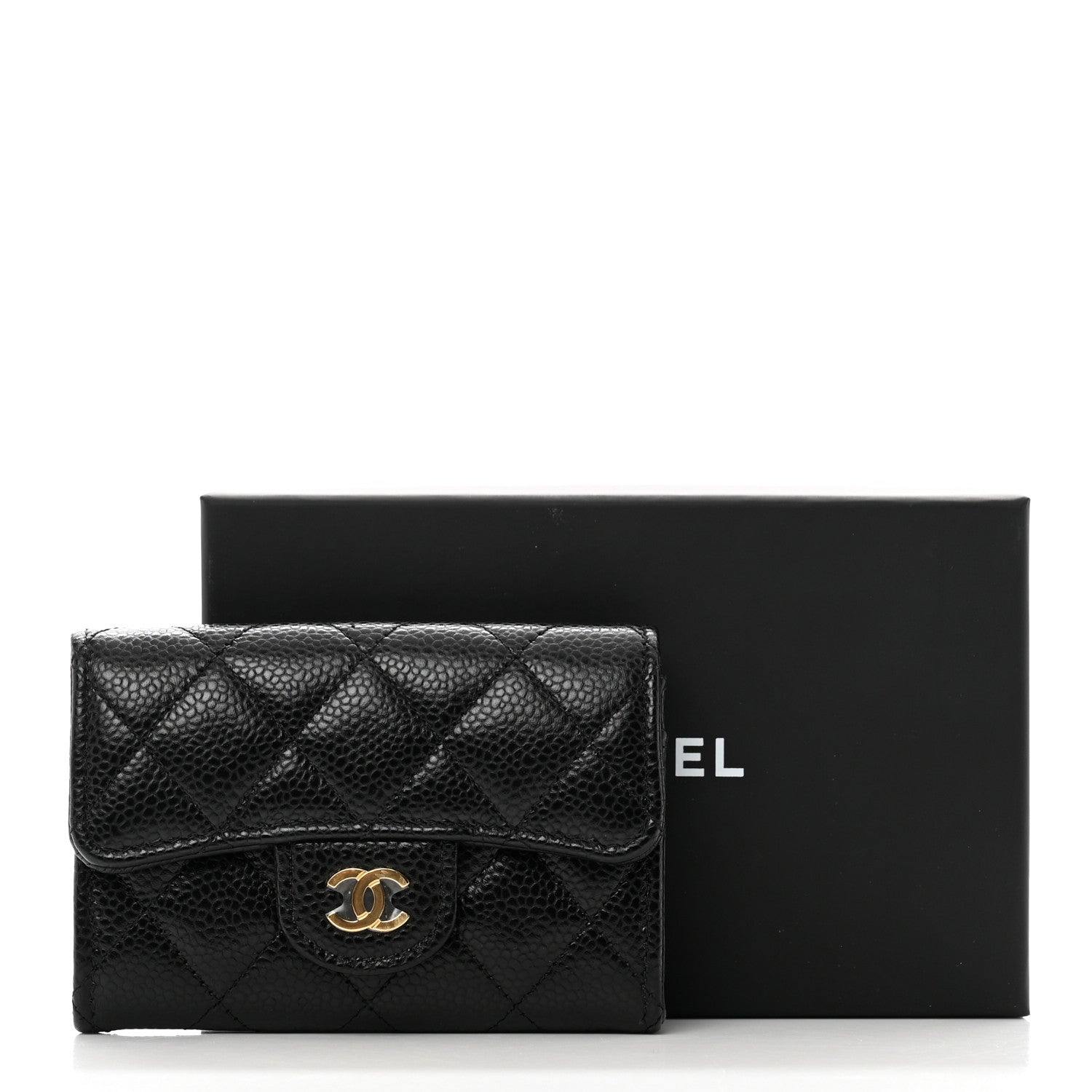 Chanel Caviar Quilted Flap Card Holder Wallet Black 9 of 9