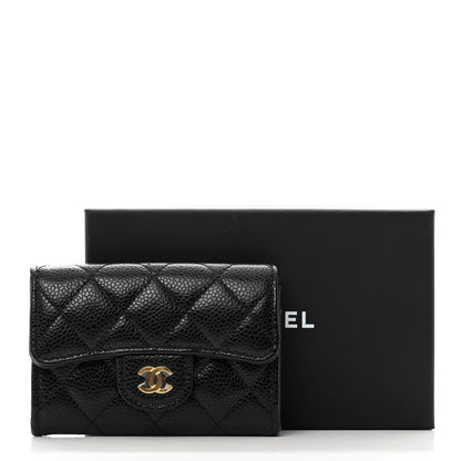 Chanel Caviar Quilted Flap Card Holder Wallet Black 9 of 9