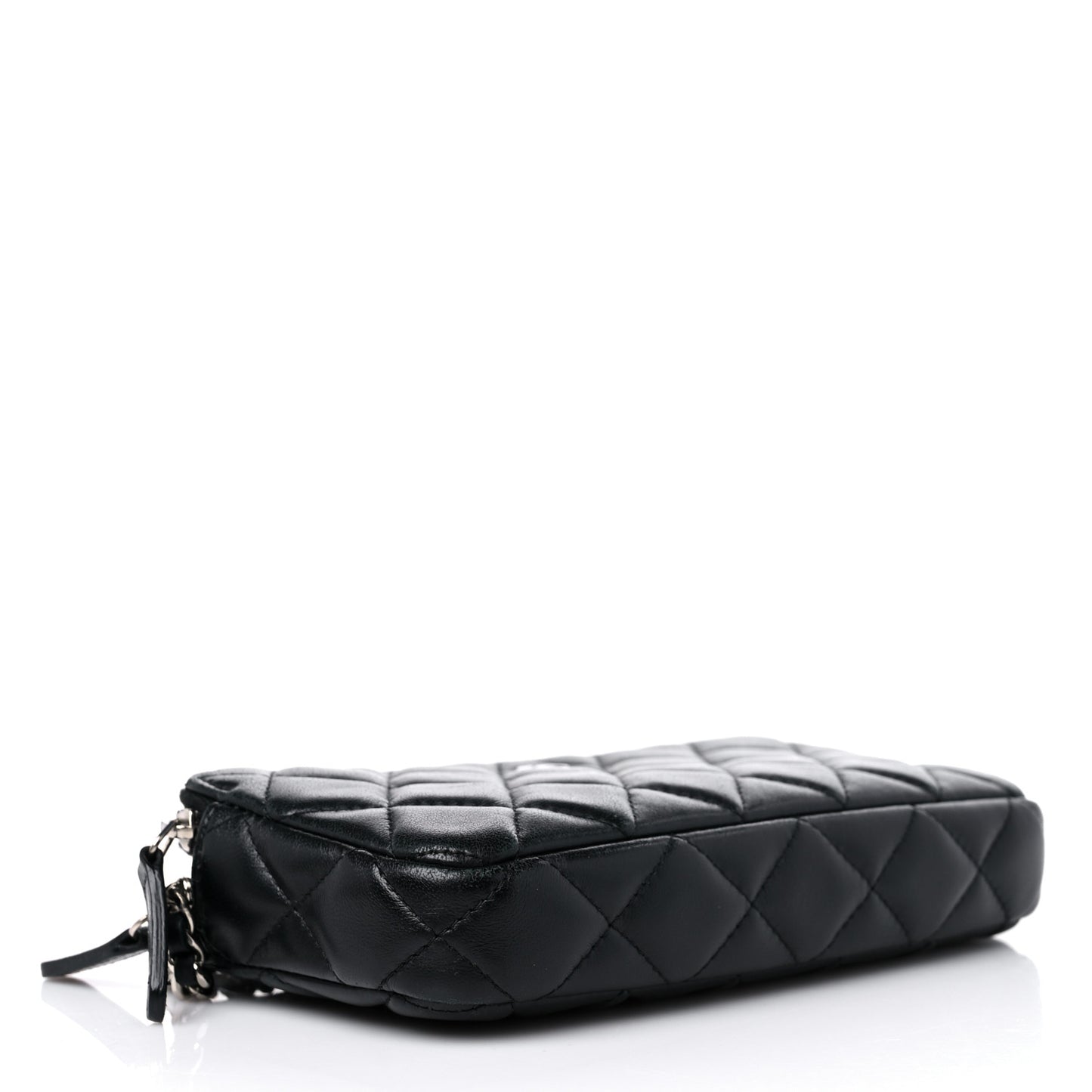 Lambskin Quilted Small Clutch With Chain Black