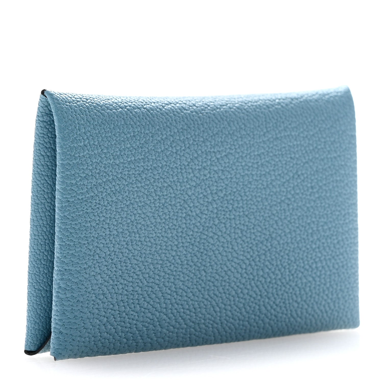Hermes Chevre Mysore Calvi Card Case New Bleu Jean 3 of 8