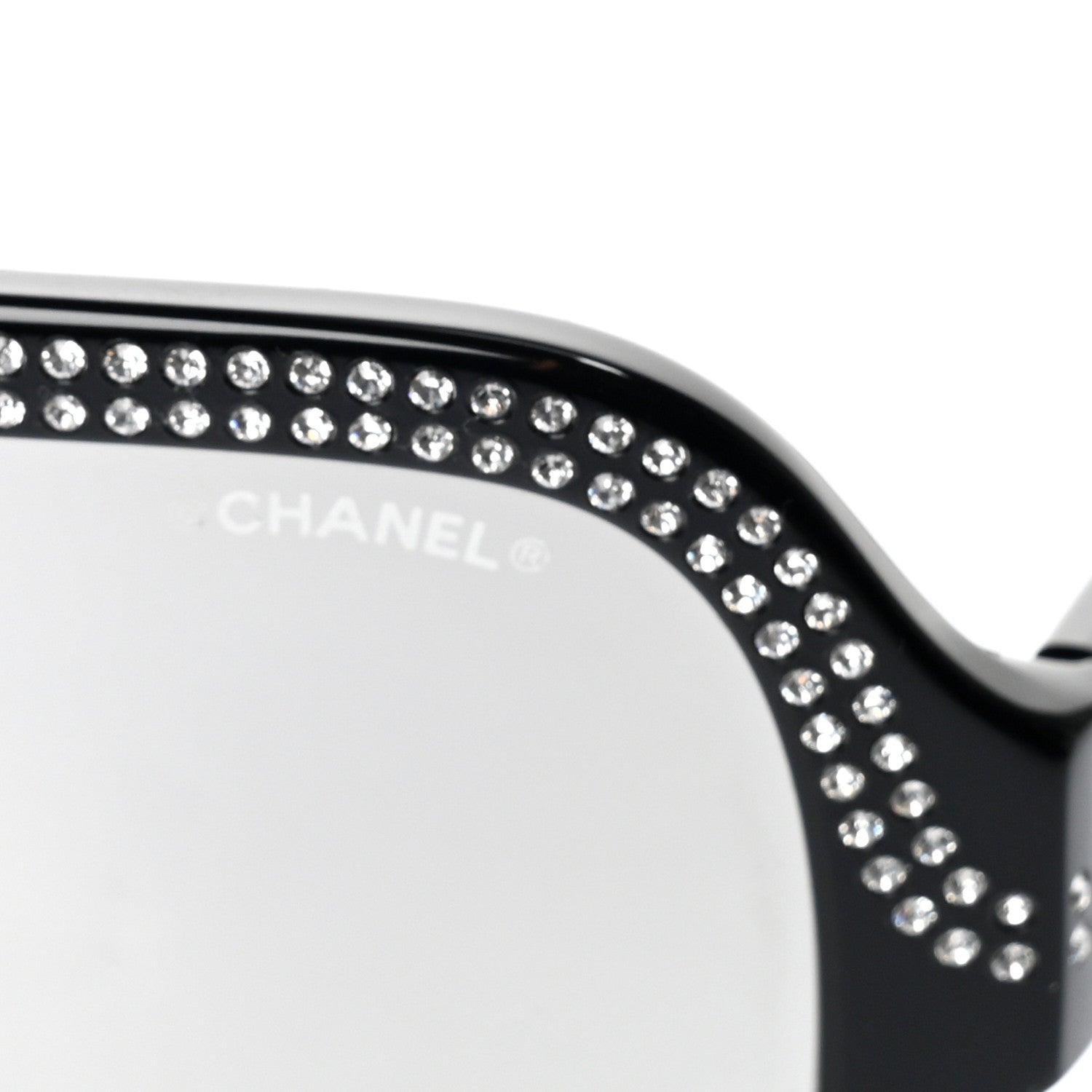 Chanel Crystal CC Shield Sunglasses 71432A Black Silver 7 of 7