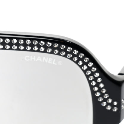 Chanel Crystal CC Shield Sunglasses 71432A Black Silver 7 of 7