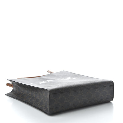 Celine Triomphe Canvas Calfskin Small Vertical Cabas Tan 4 of 9