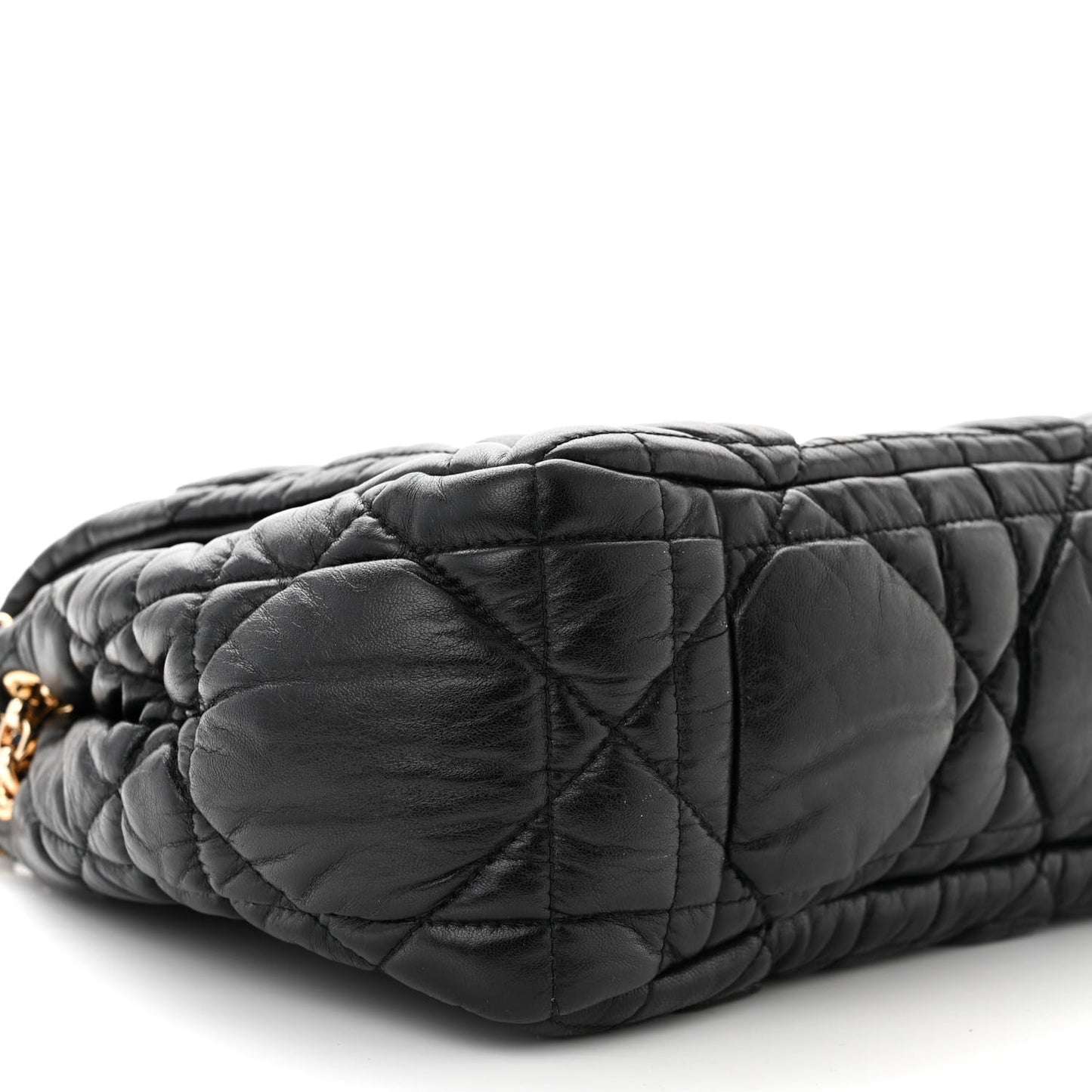 Lambskin Cannage Small Milly La Foret Shoulder Bag Black