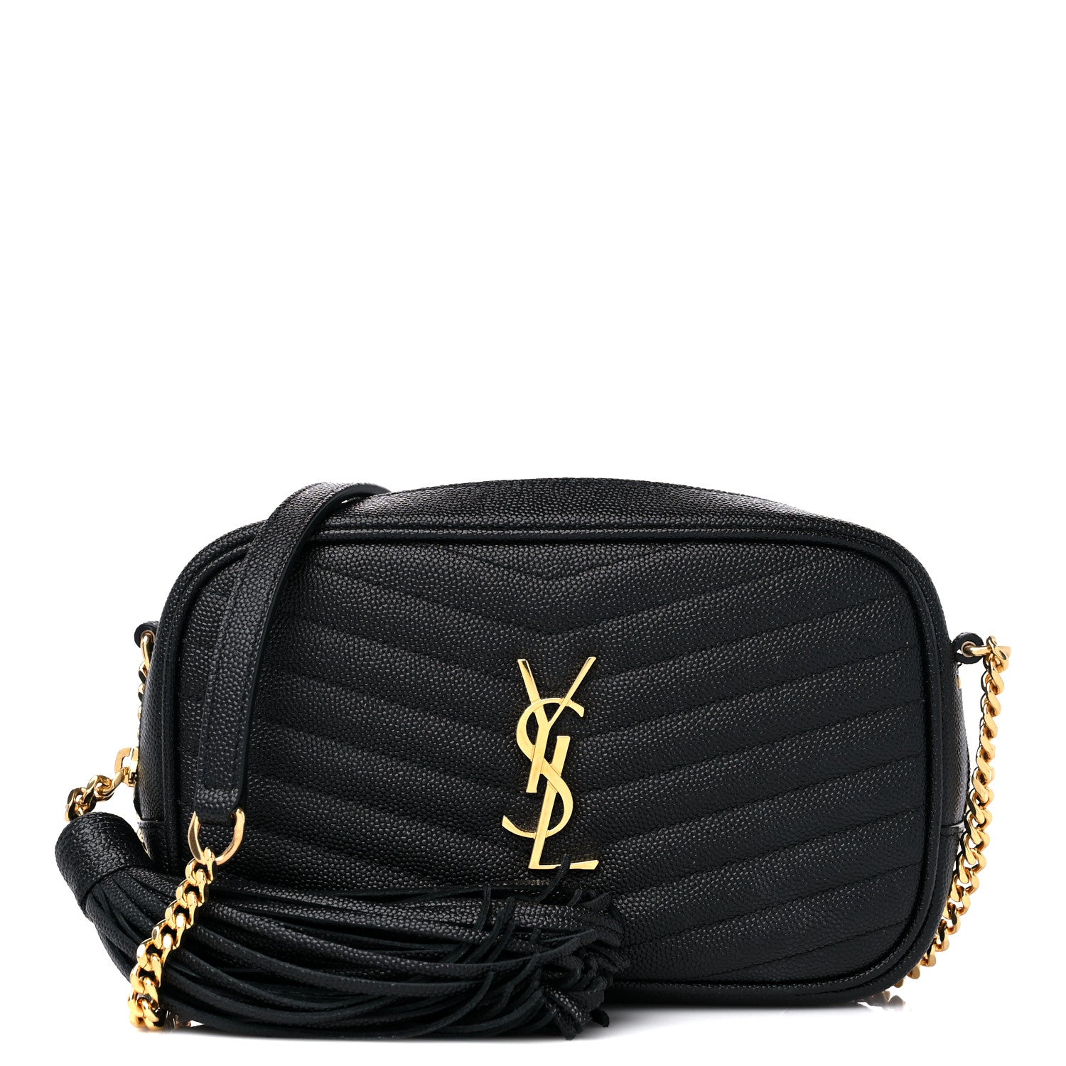 Saint Laurent Grain De Poudre Matelasse Monogram Mini Lou Camera Bag Black 1 of 11