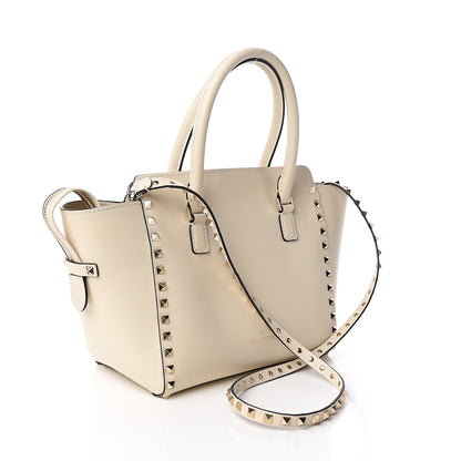 Valentino Garavani Vitello Small Rockstud Double Handle Tote Ivory 2 of 9