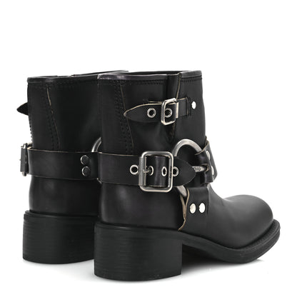 Miu Miu Calfskin Harness Engineer Boots 35 Black 5 of 14