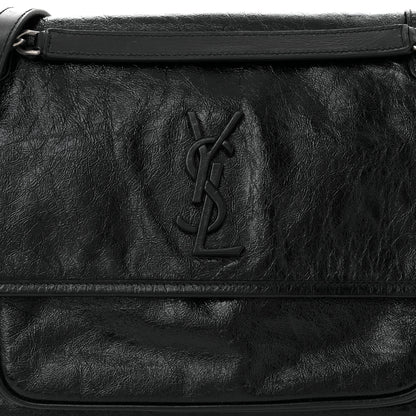 Saint Laurent Crinkled Calfskin Monogram Medium Niki Chain Satchel Black 8 of 10