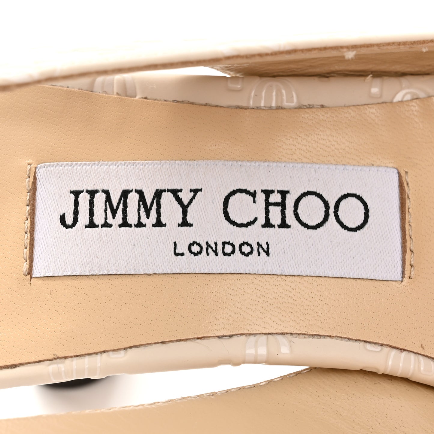 Patent Logo Embossed Liya 65 Pumps 38.5 Nude