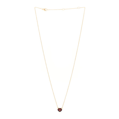 David Yurman 18K Yellow Gold Garnet Heart Pendant Necklace 3 of 5