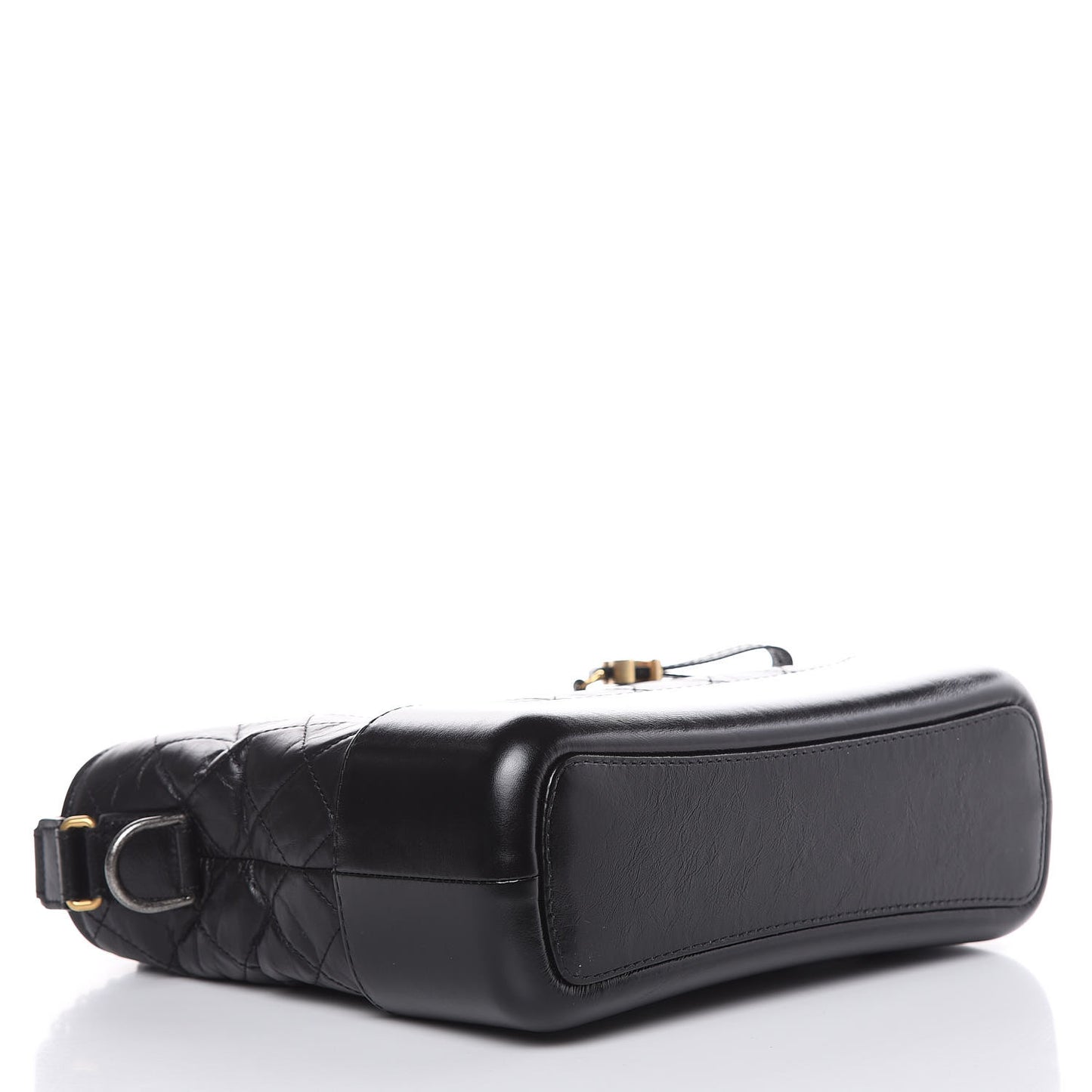 Aged Calfskin Quilted Medium Gabrielle Hobo Black