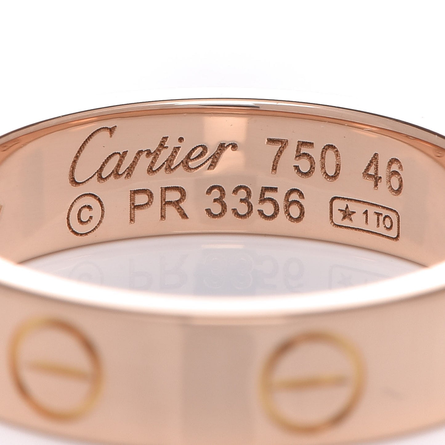 18K Pink Gold Diamond 4mm LOVE Wedding Band Ring 46 3.75