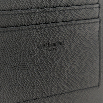 Saint Laurent Grain De Poudre Chevron Monogram Large Bill Pouch Black 8 of 9
