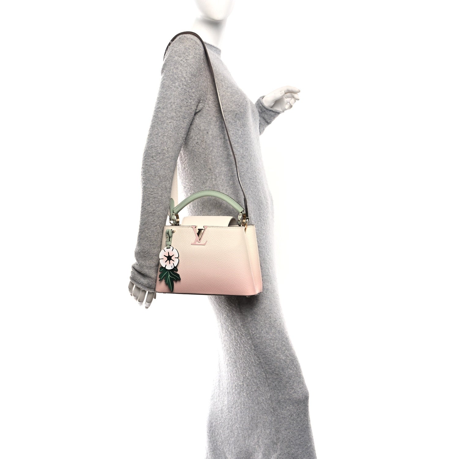 Louis Vuitton Taurillon Gradient Capucines BB Asnieres Green Rose 2 of 9