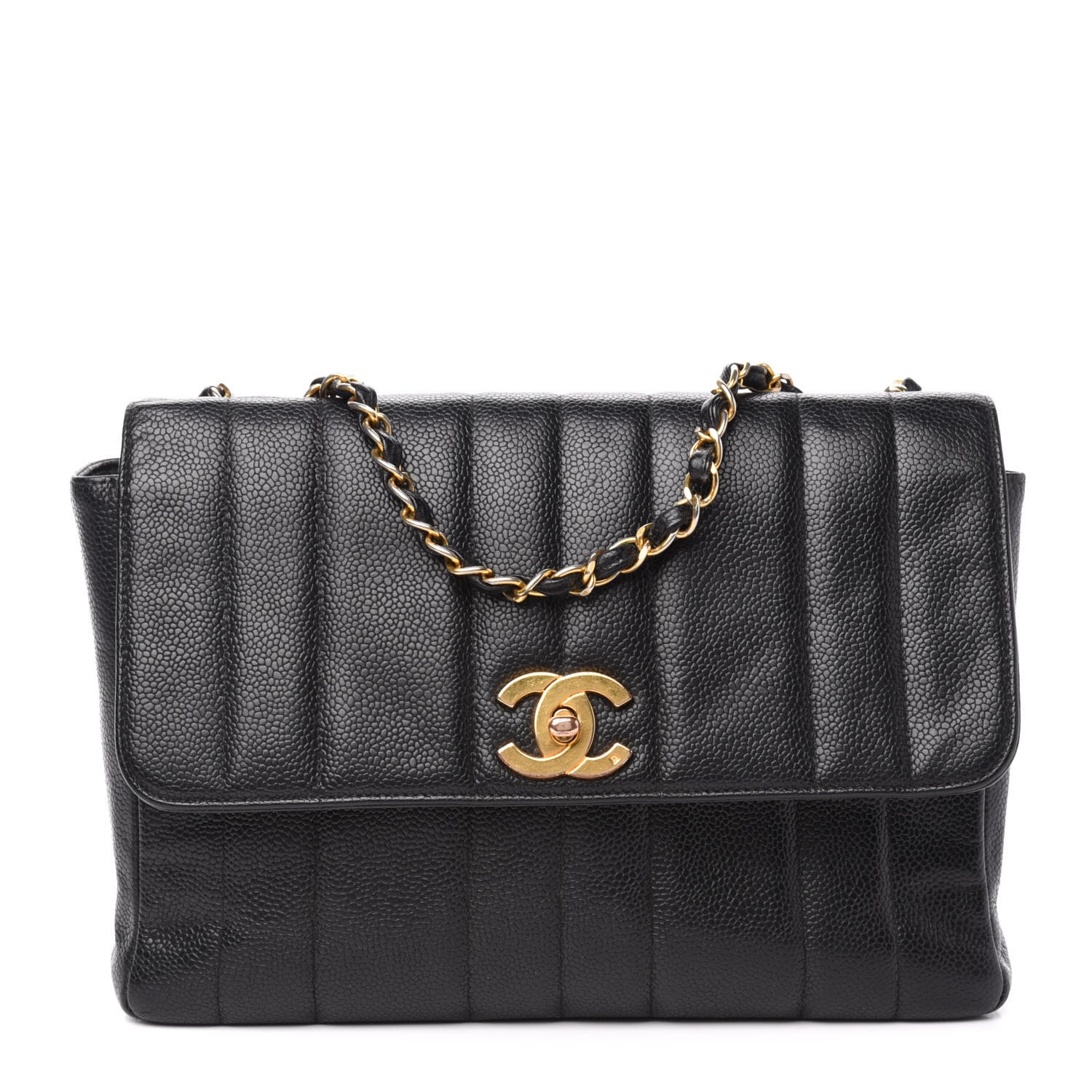 Chanel Caviar Vertical Quilt Small Single Flap Black 1 of 10