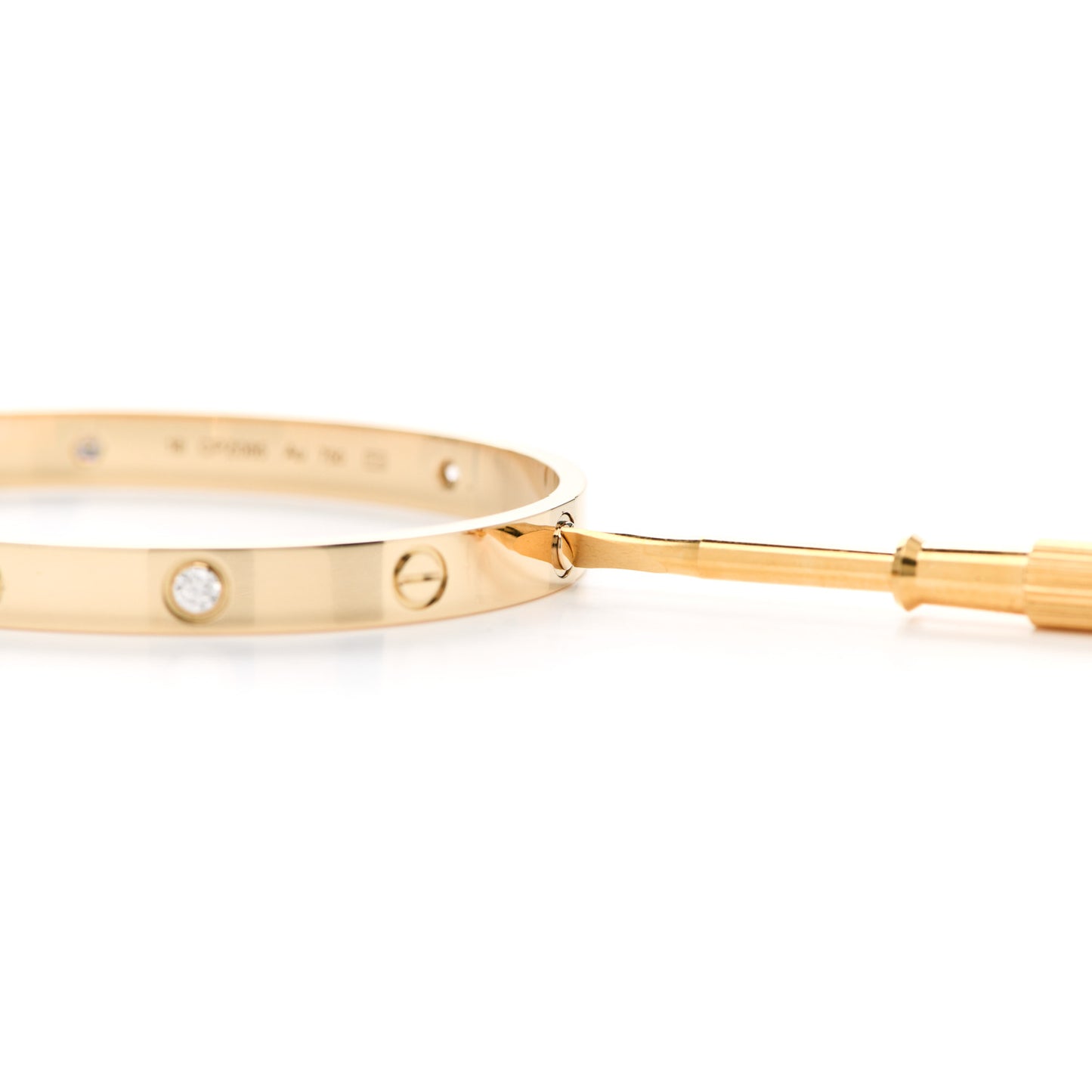 18K Yellow Gold 4 Diamond LOVE Bracelet 18