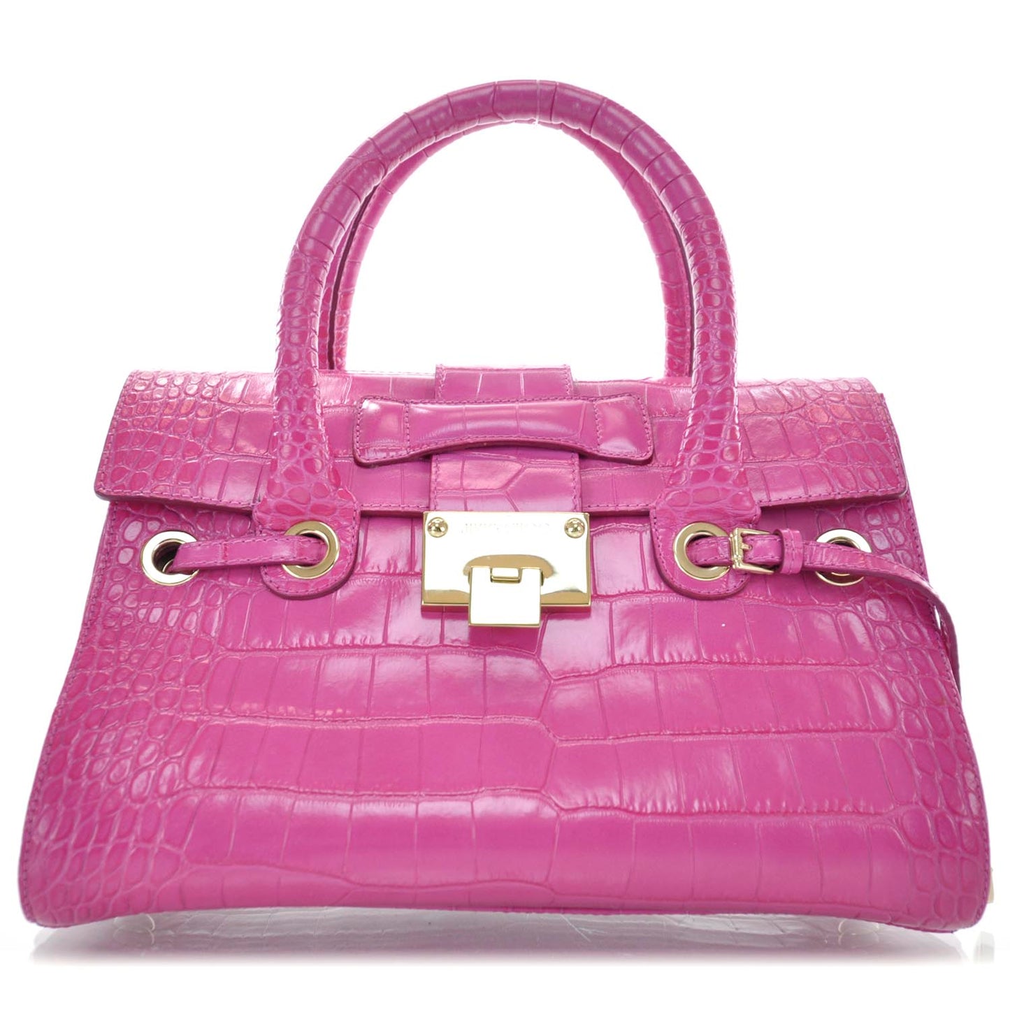 Crocodile Embossed Rosalie Fuchsia