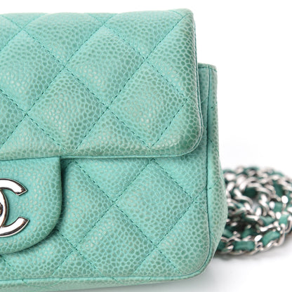 Chanel Caviar Quilted Extra Mini Flap Green 17 of 22