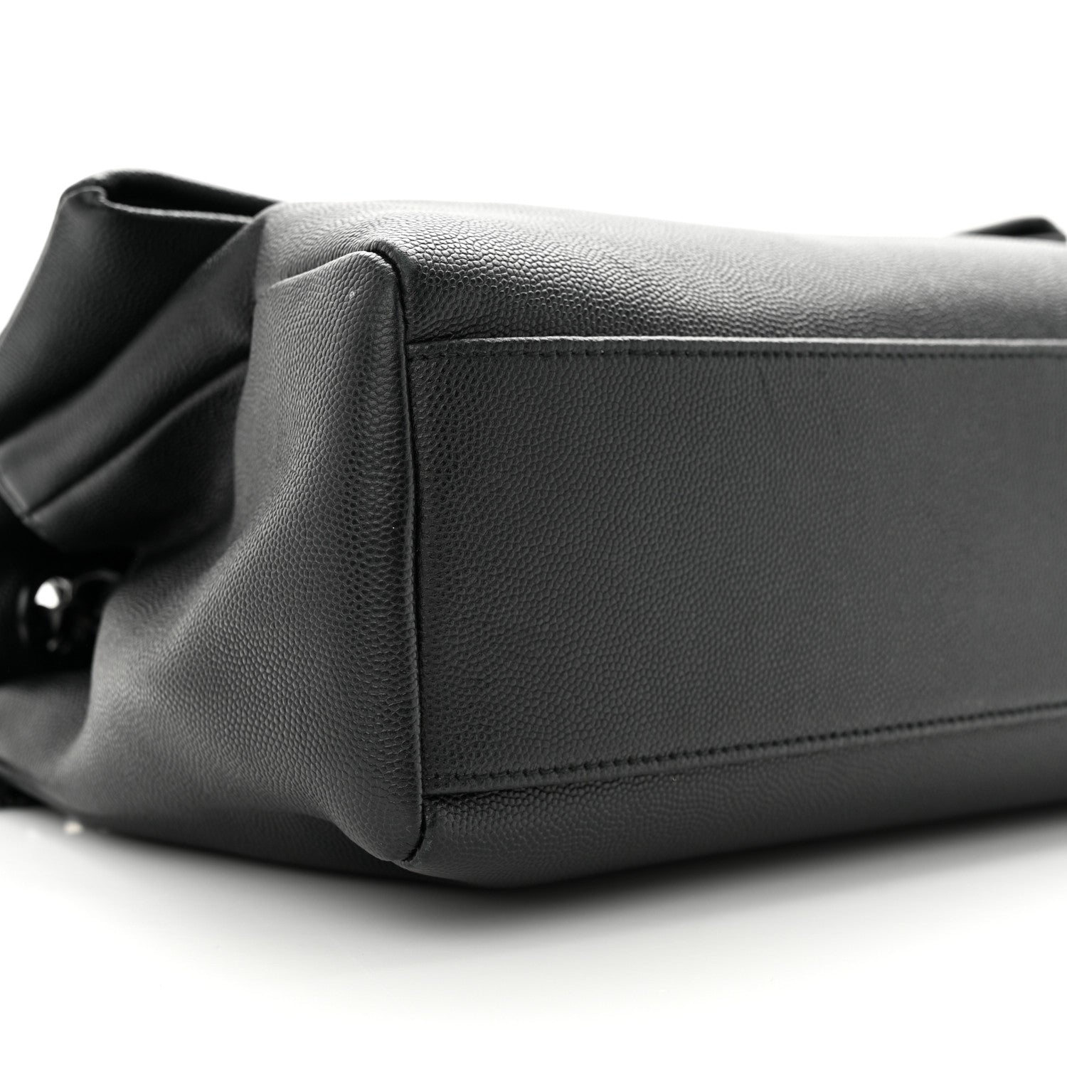 Saint Laurent Grain De Poudre Medium West Hollywood Monogram Fold-Over Black 8 of 11